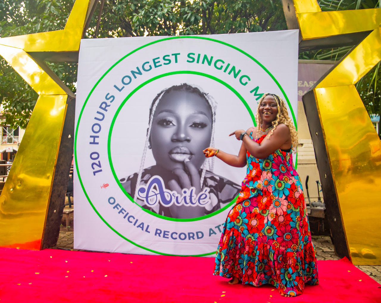 Arite's Guinness World Record attempt for the longest singing hours by an Individual